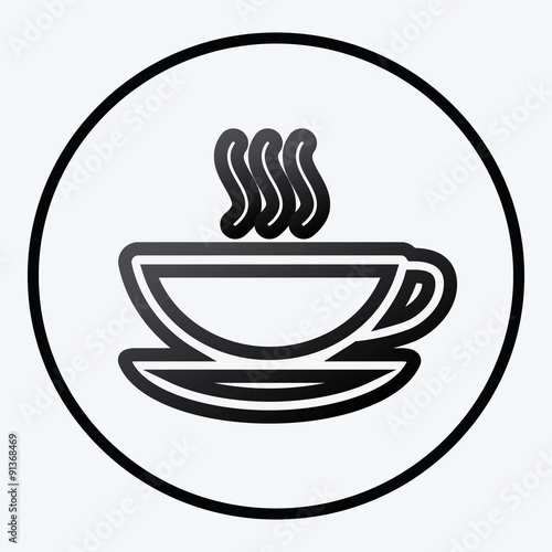 Simplistic coffee cup icon vector