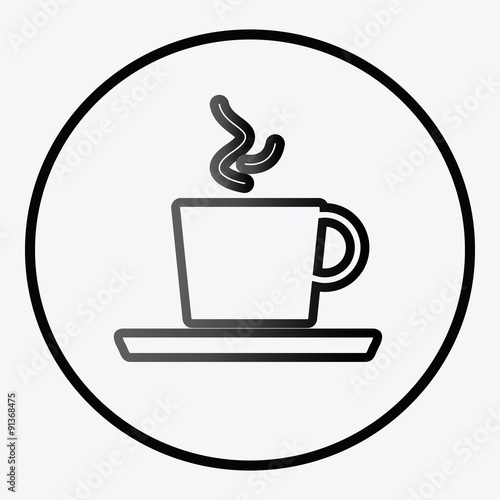 Simplistic coffee cup icon vector