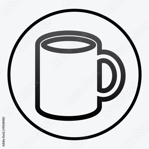 Simplistic coffee cup icon vector
