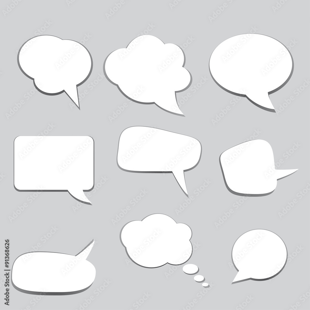 Empty speech bubbles for text communication. Poster. Empty speech bubbles for text communication. Poster.