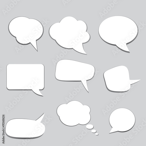 Empty speech bubbles for text communication. Poster.