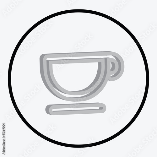 Simplistic coffee cup icon vector
