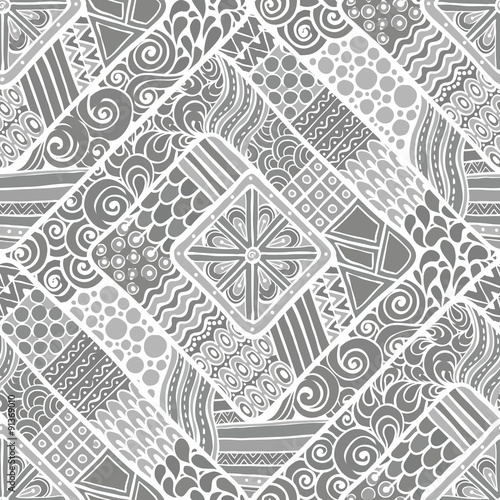 Grey Geometric Tribal Pattern