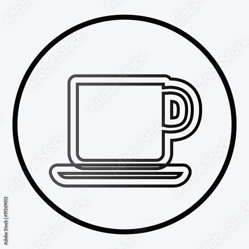 Simplistic coffee cup icon vector