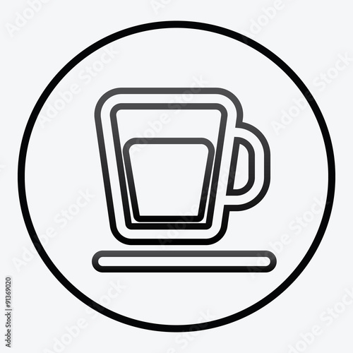Simplistic coffee cup icon vector