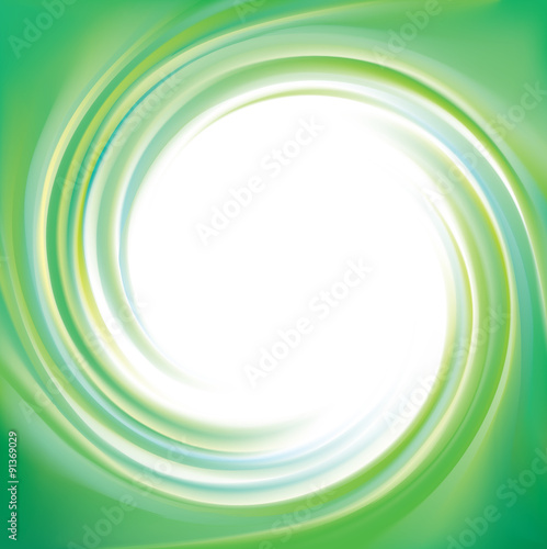 Vector swirling backdrop. Spiral green surface