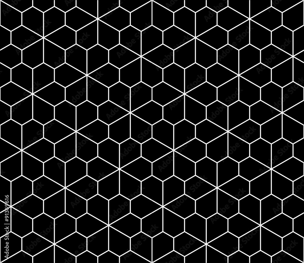 Fototapeta premium Vector modern seamless geometry pattern flower, black and white abstract geometric background, wallpaper print, monochrome retro texture, hipster fashion design