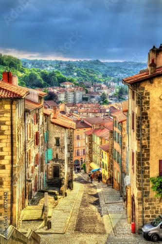 Street in the historic centre of Le Puy-en-Velay - France