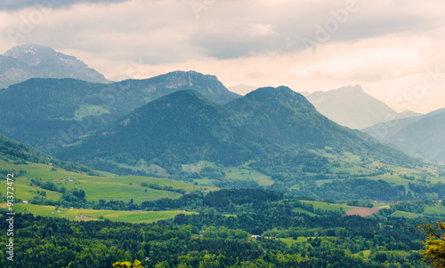 View of French Alps with mountains Julioz and Trelod photo