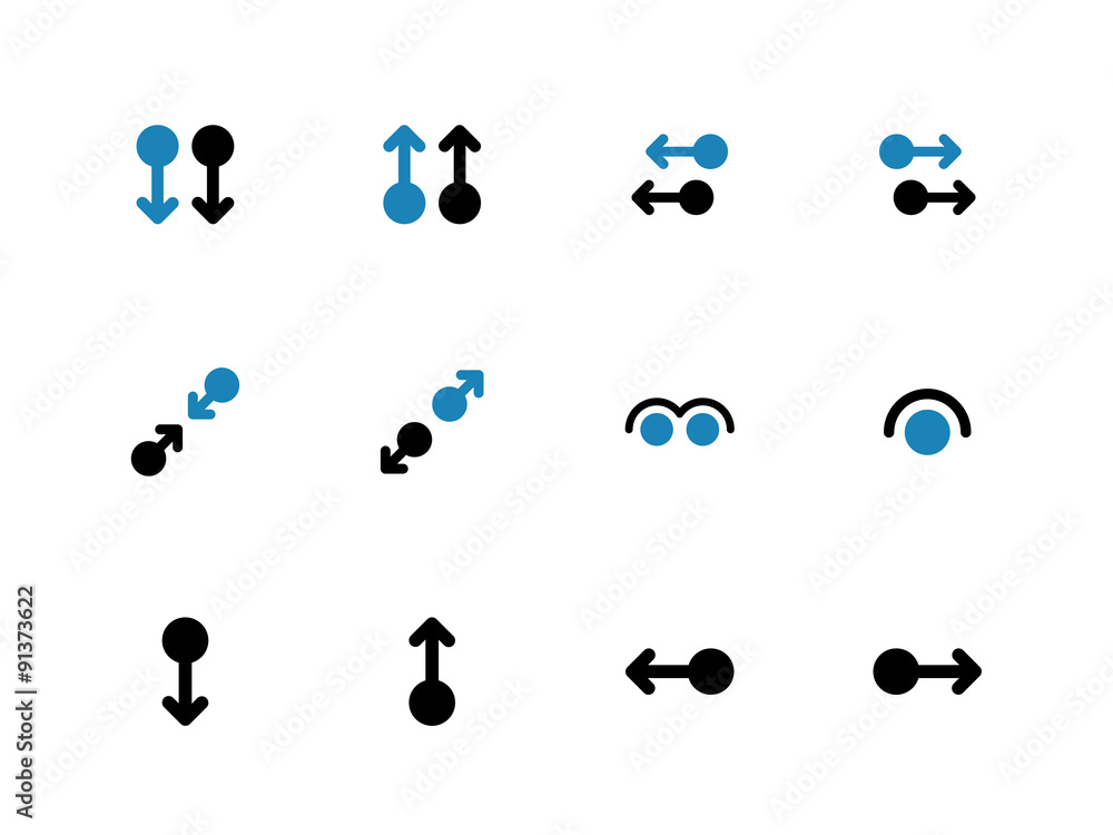 Touch screen interface duotone icons on white background. Touch screen interface duotone icons on white background.