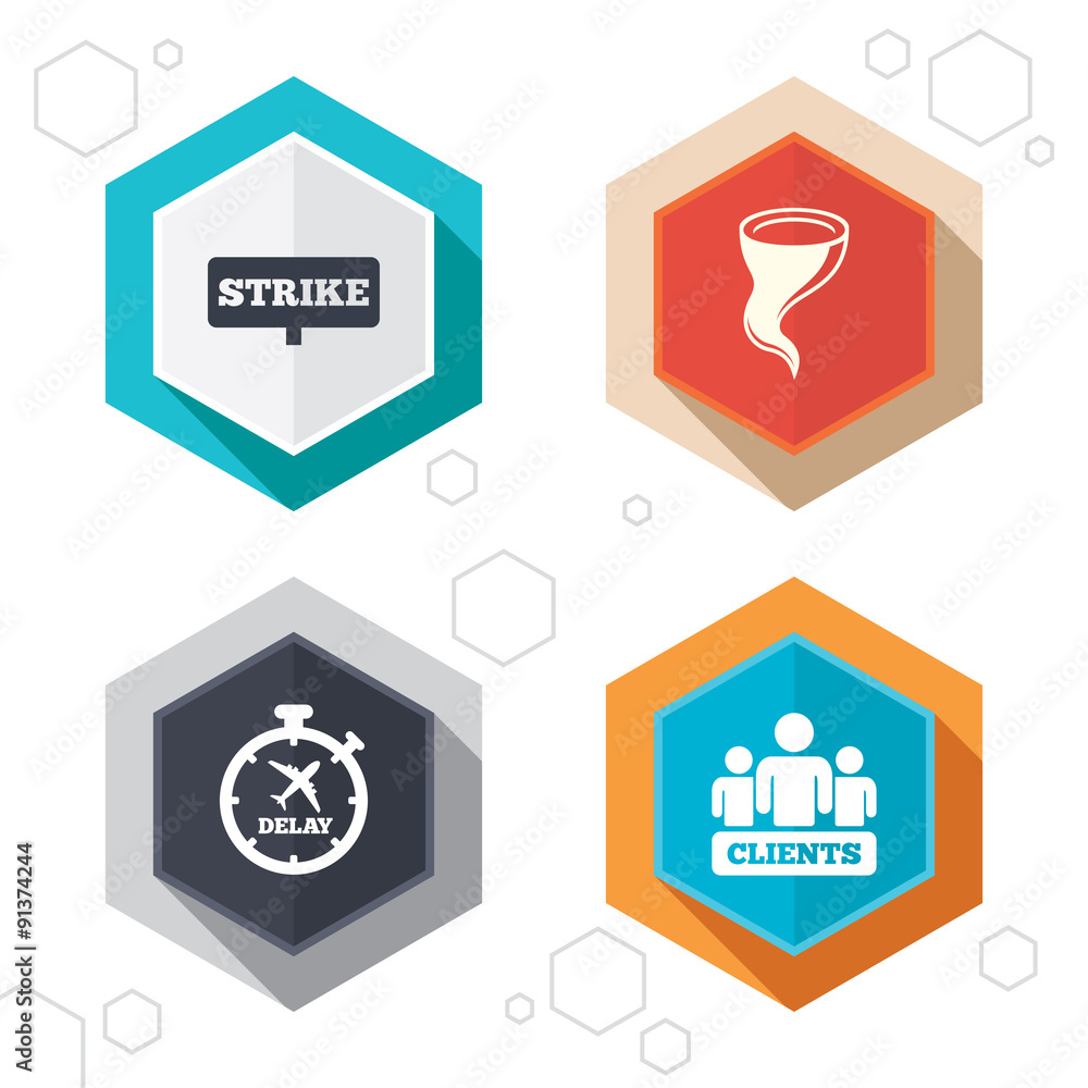 Strike icon. Storm weather and group of people. Strike icon. Storm weather and group of people.