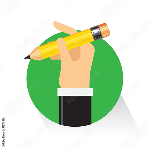 vector Pencil hand for Business flat on white background