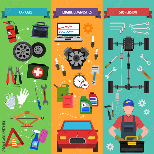 Car Service Banner Set