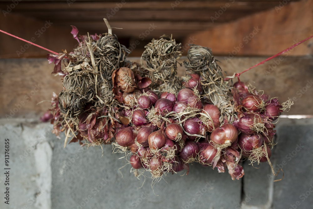 Naklejka premium Closeup Red onion