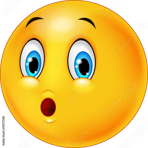 Surprised emoticon face cartoon