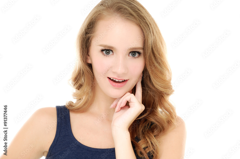 Close up portrait of a beautiful female model. Close up portrait of a beautiful female model.