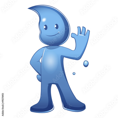 Water Cartoon Mascot Character