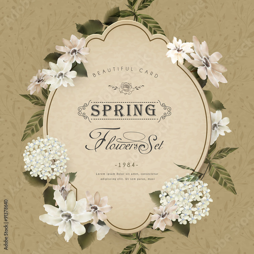 retro floral card design
