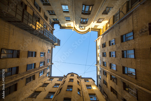One of the court yard-wells in the historic center of St. Petersburg, Russia.