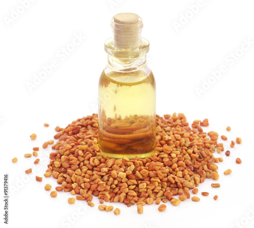 Fenugreek with oil in bottle