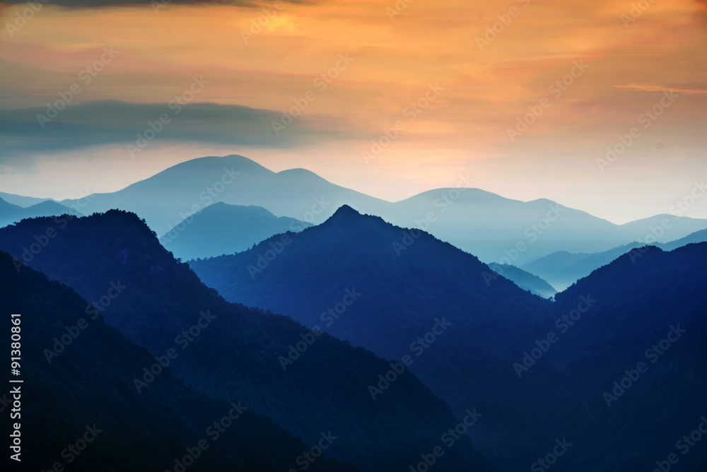 mountain in sunrise