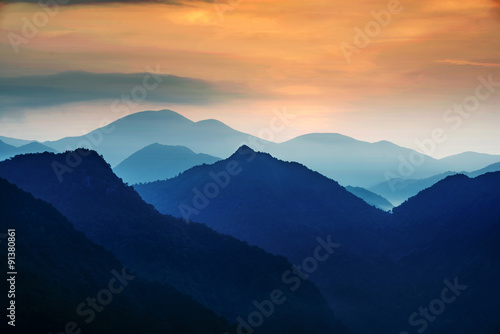 mountain in sunrise © hxdyl