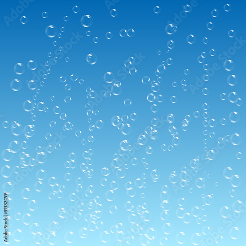 Water bubbles pattern on blue background