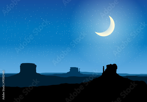 arizona rocks valley at night