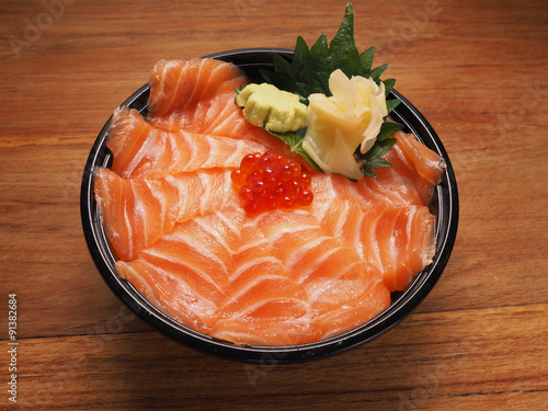 Salmon donburi, japanese food