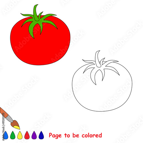 Cartoon tomato  to be colored. 