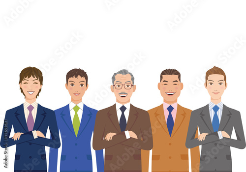 男性の会社員集合