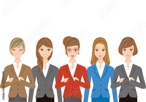 女性の会社員集合