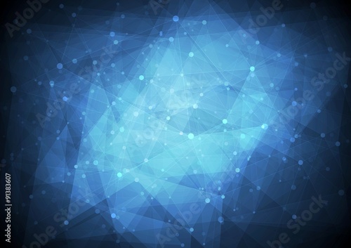 Dark blue low poly tech background