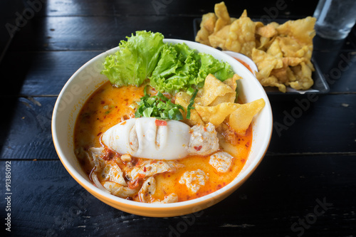 Spicy Noodle  Thai style "Tom Yum" Seafood 