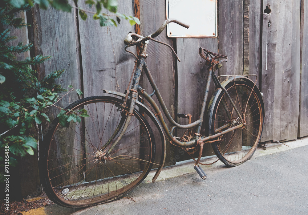 Old rusted bicycle