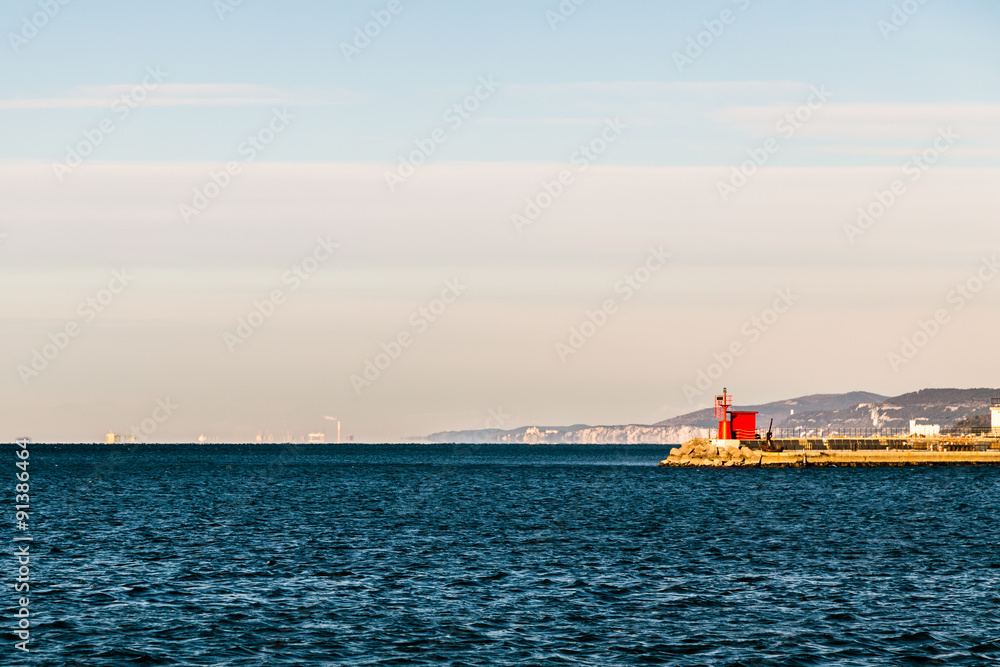 winter morning at the port of Trieste