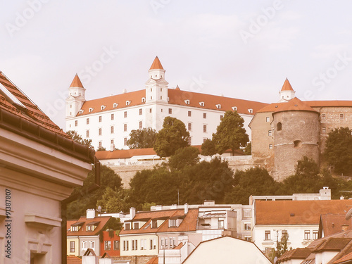 Retro looking Bratislava Castle, Slovakia