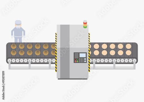 Factory automation of Baking and belt conveyor,Image illustration