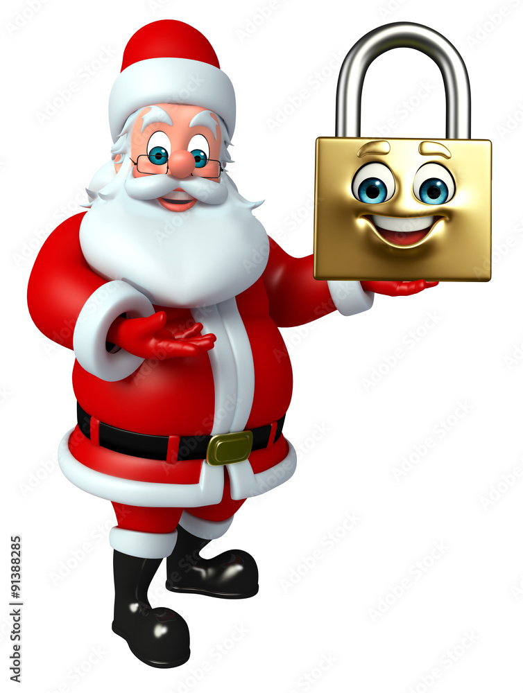 Santa claus with lock Santa claus with lock