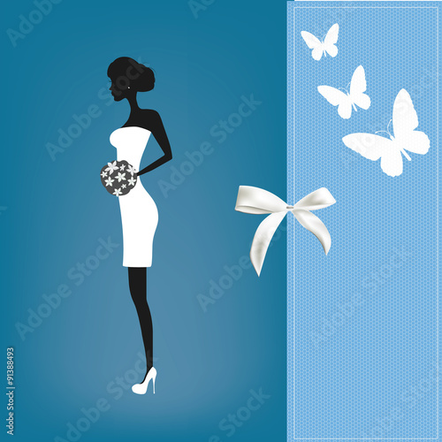 Very cute bride in modern dress