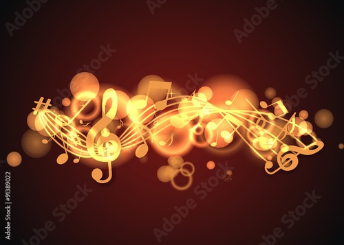 leuchtender musikalischer Hintergrund
