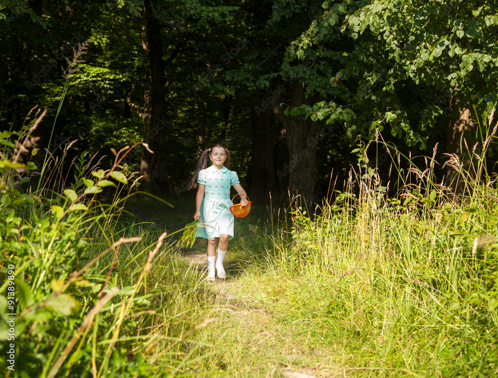 little girl goes out of the forest little girl goes out of the forest