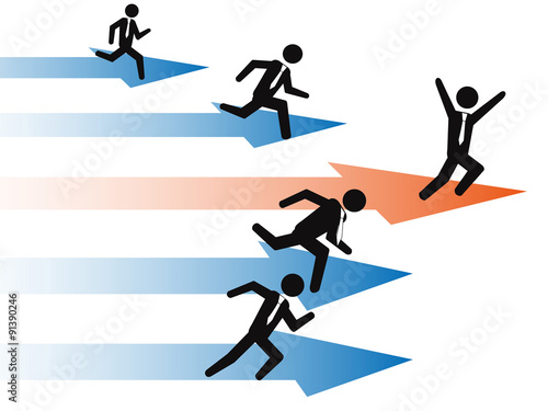 businessman Stand Out From The Crowd