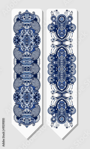 floral decorative ethnic paisley bookmark for printing