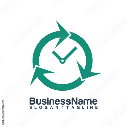 Time Clock vector logo icon
