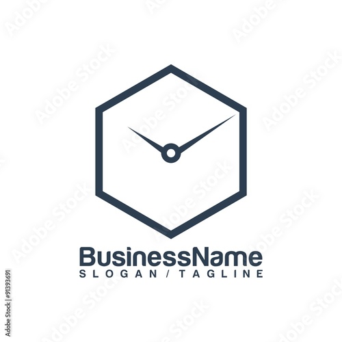 Time Clock vector logo icon