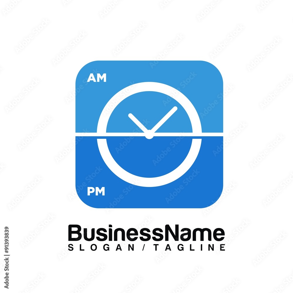 Time Clock vector logo icon Time Clock vector logo icon