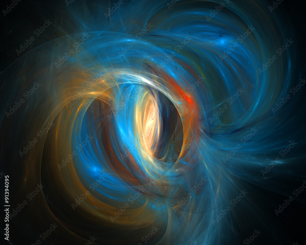 Abstract fractal design. Blue nebula on black. Abstract fractal design. Blue nebula on black.