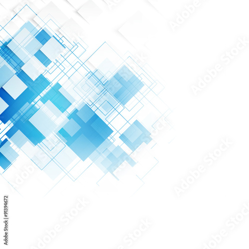 Vector blue squares. Abstract background. 