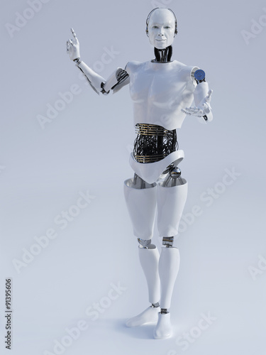 Male robot doing a presentation nr 1.